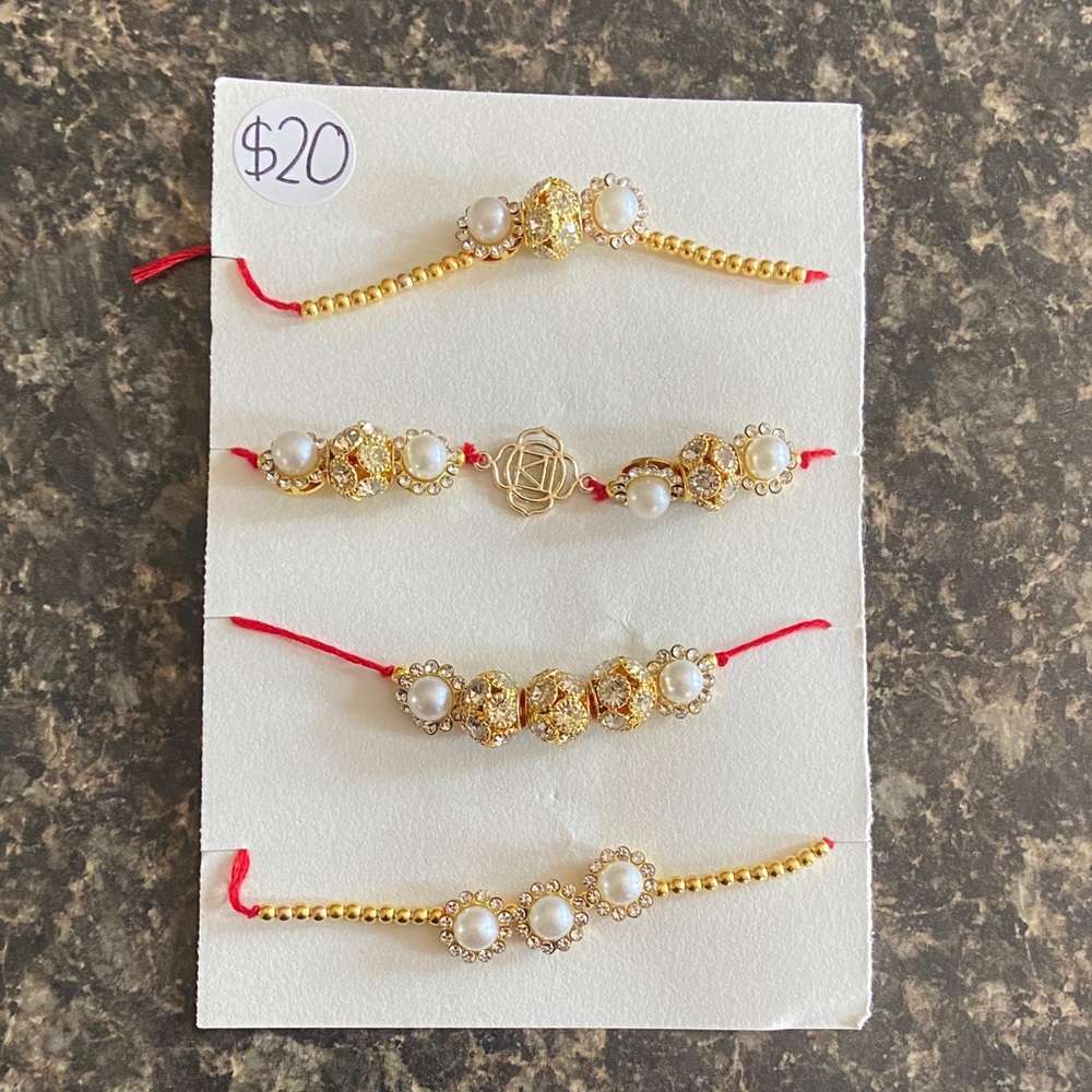 Elegant Gold and Pearl Bracelet Set